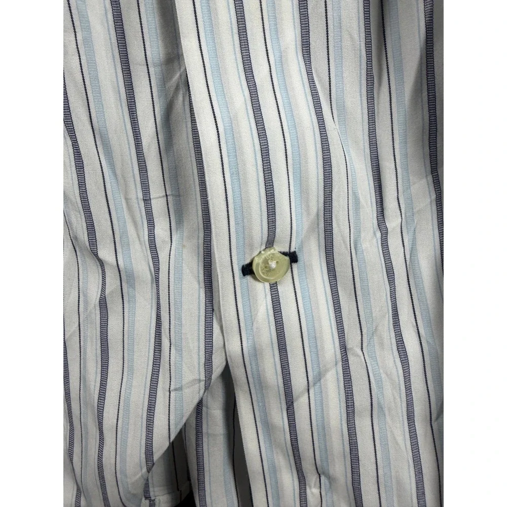 Banana Republic Mens Striped Cotton Button Down Shirt Blue White M 15-15.5